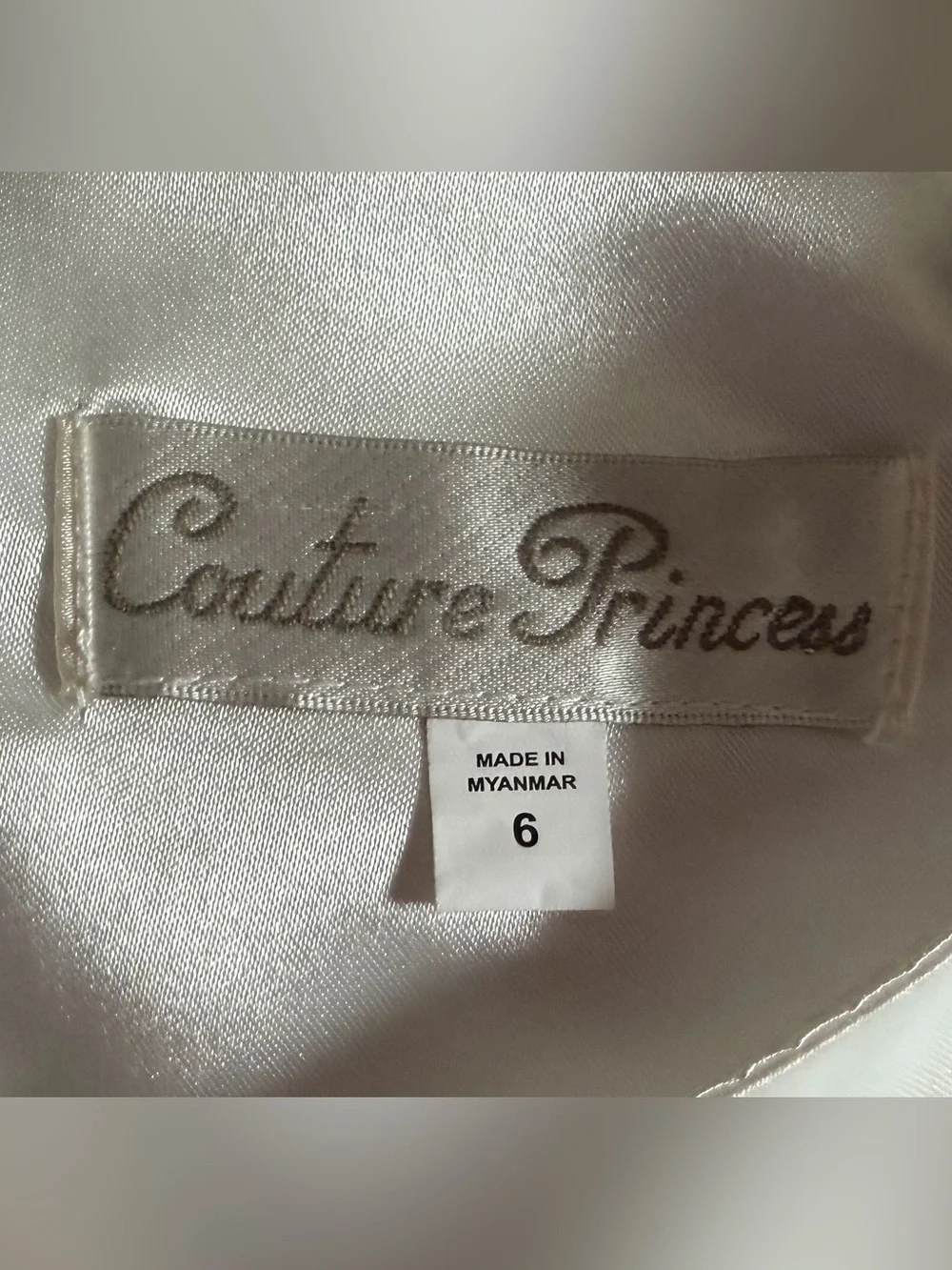 Girls’ Couture Princess White Pearl-Trim Tulle Dress